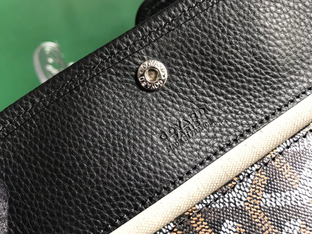 Goyard Hardy Pm Bag 40 Cm Black Goyardine Canvas And Taurillon Leather Trim