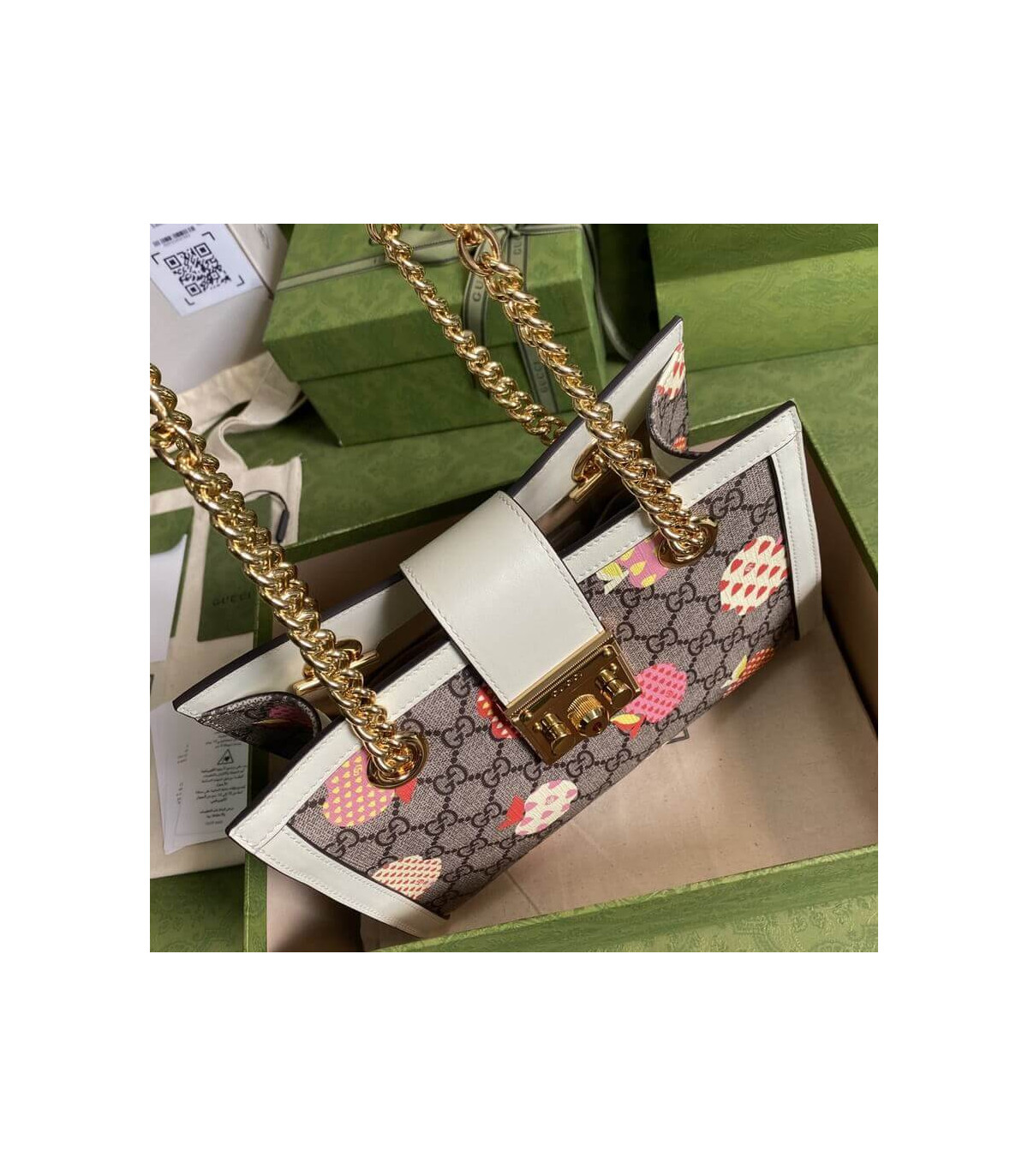 Gucci Padlock GG Heart Apple Pattern Small Shoulder Bag