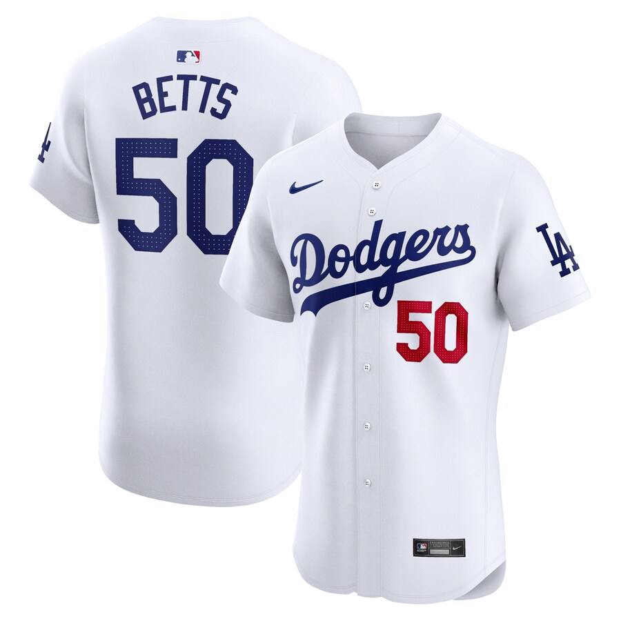 Mookie Betts Los Angeles Dodgers Home Elite Jersey White