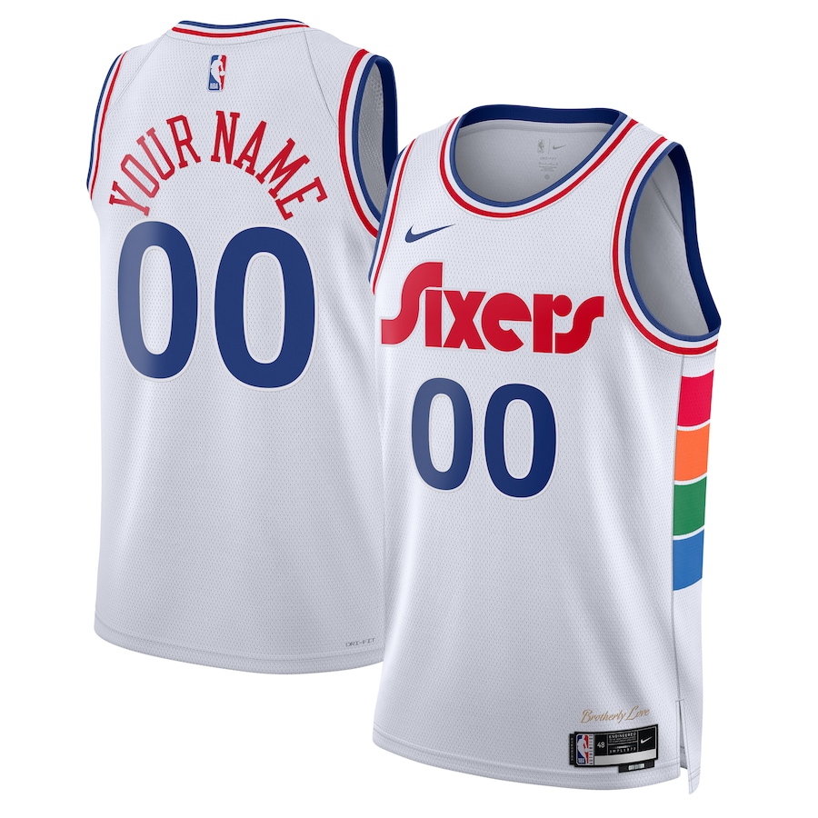 Unisex Philadelphia 76ers  White 2024/25 Custom Swingman Jersey - City Edition