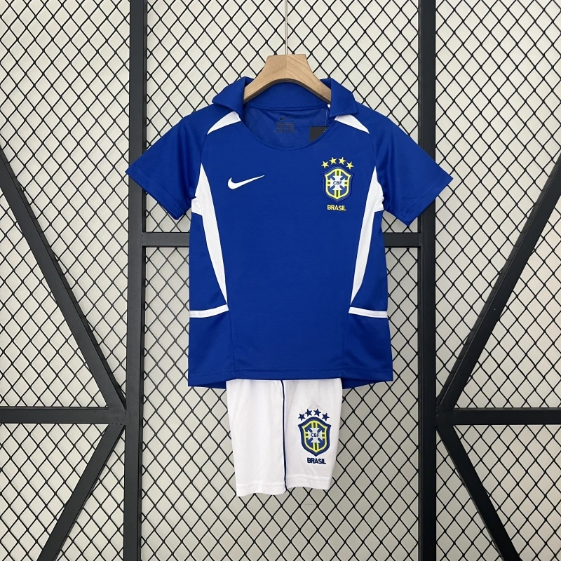 retro kids 2002 kids Brazil away football jersey retro