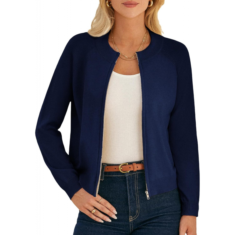 Women's Long Sleeve Zip Up Cardigan Sweaters