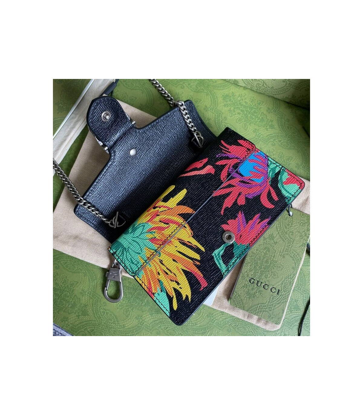 Gucci Dionysus Ken Scott Print Super Mini Bag Black