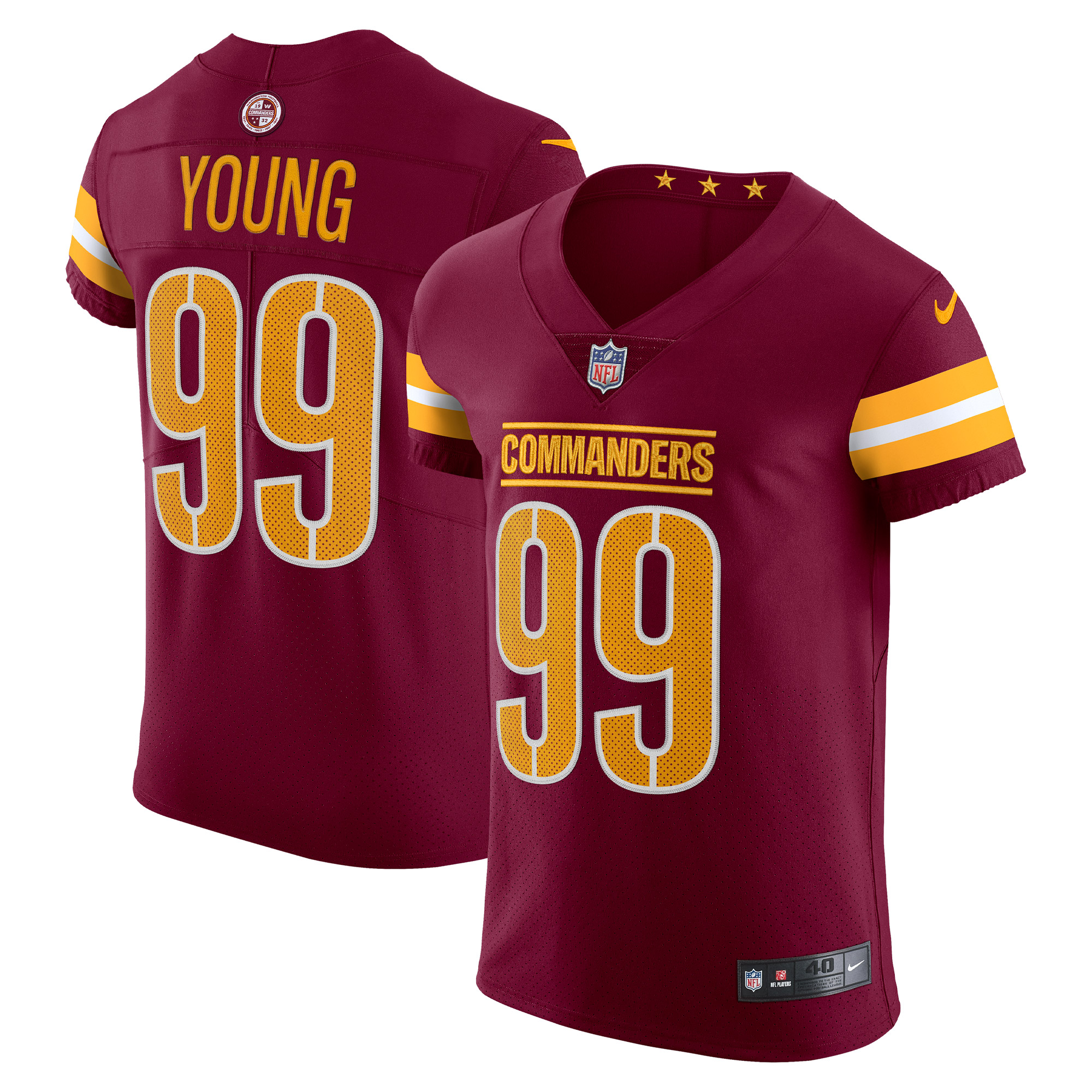Chase Young Washington Commanders Nike Vapor Elite Jersey - Burgundy