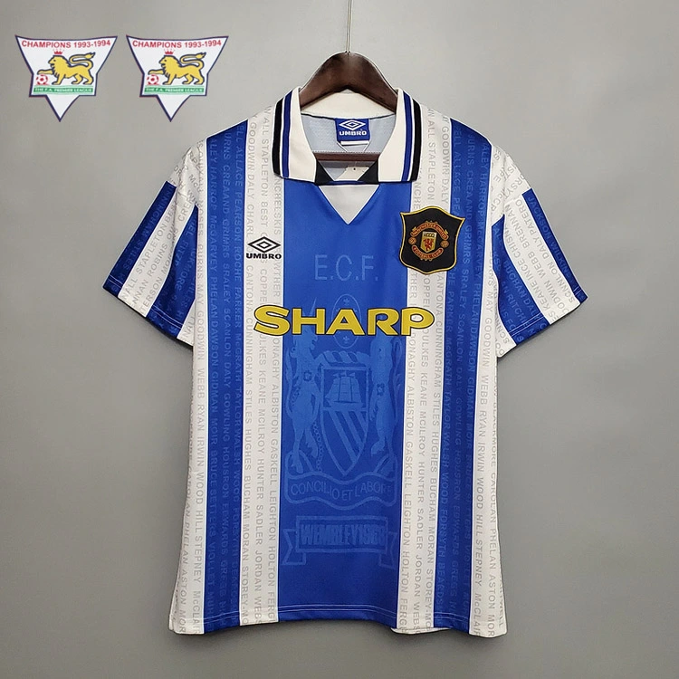 Retro 1994-96 Manchester United away CANTONA HUGHES KEANE  Football jersey retro