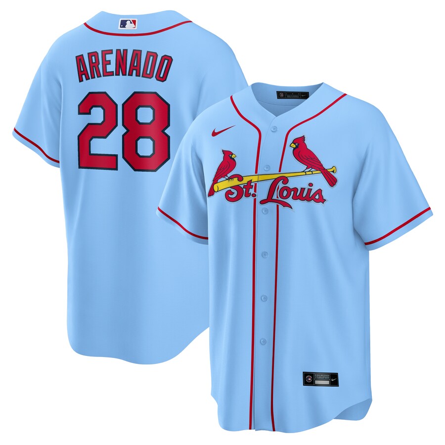 Nolan Arenado St. Louis Cardinals Alternate Official Player Jersey Light Blue
