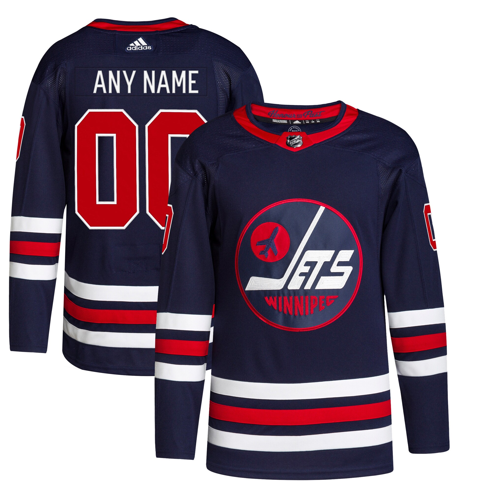 Winnipeg Jets adidas  Alternate 2021/22 Primegreen Authentic Custom Jersey – Navy