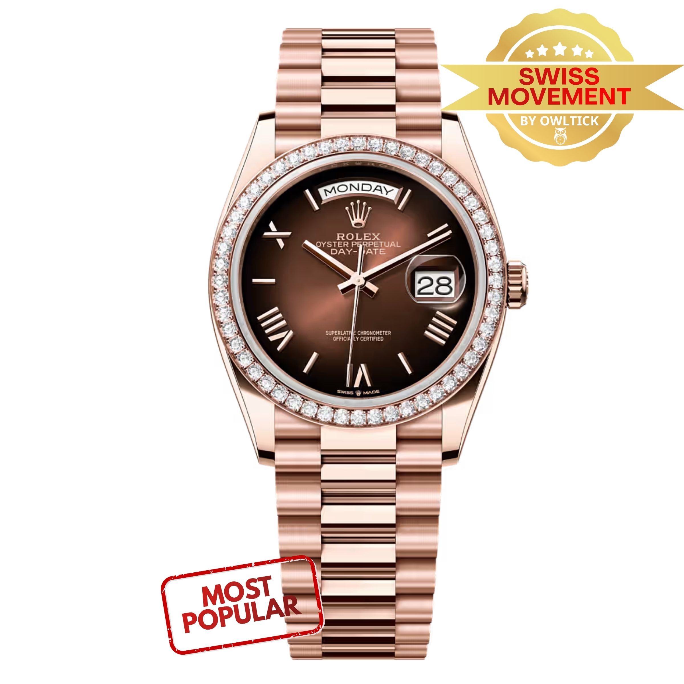 [Superclone] Rolex Day-Date 36mm Brown Ombré Dial President 128345RBR
