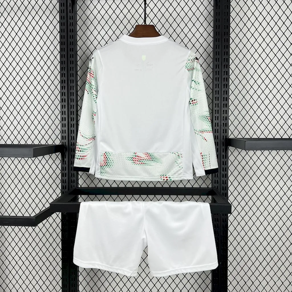 2025-26 Portugal Away Long sleeve Kids Football jersey