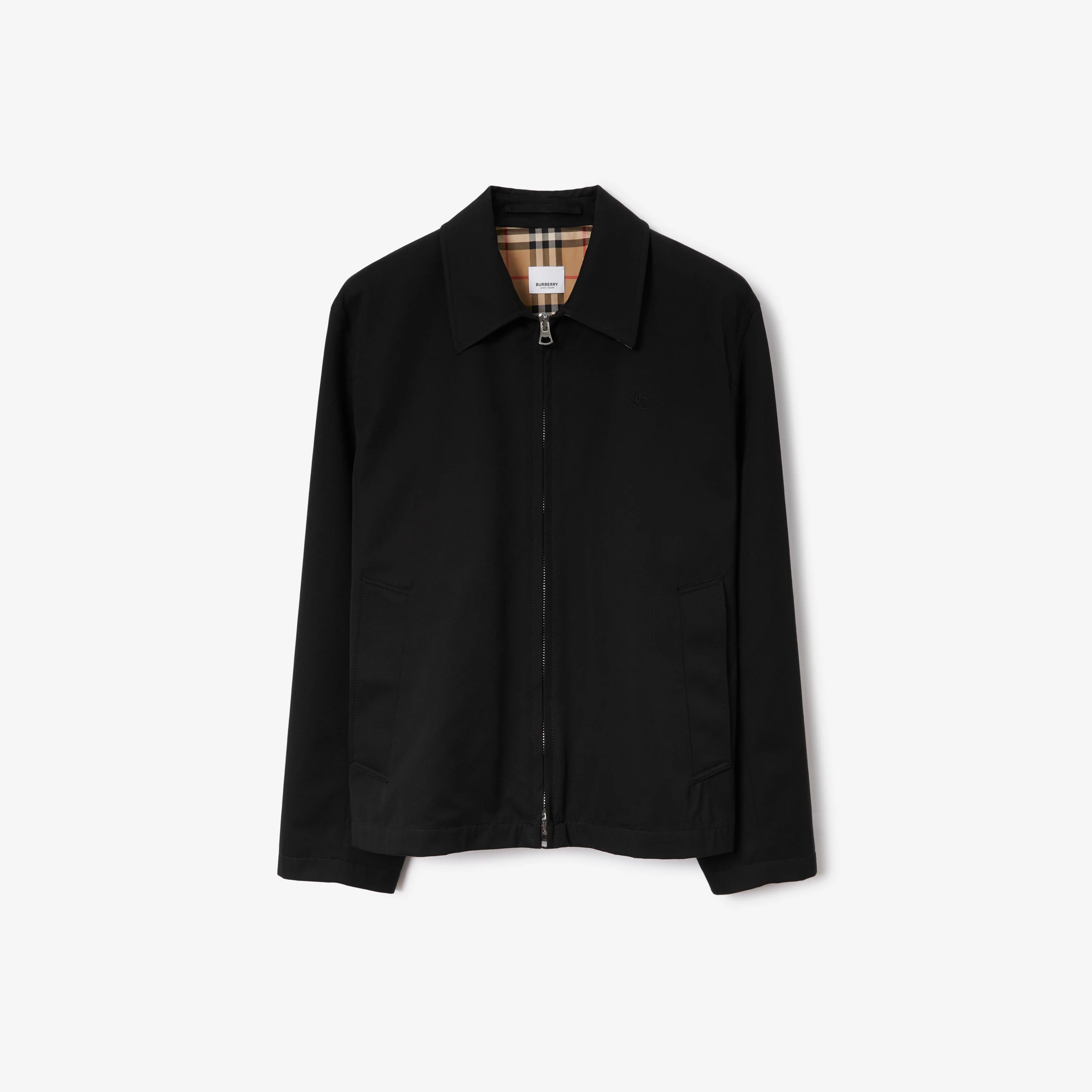 Burberry 80710561 Gabardine Harrington Jacket Black