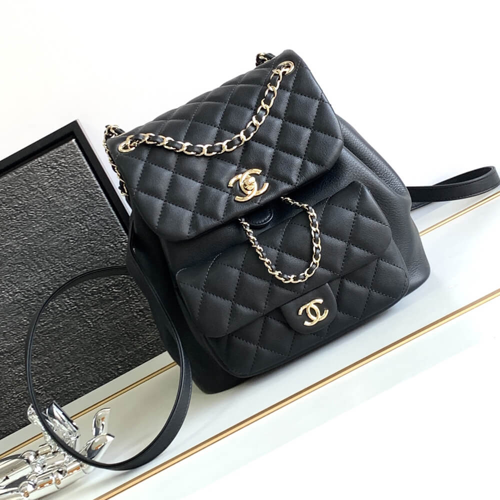 Chanel Calfskin Quilted Medium Duma Backpack 23cm