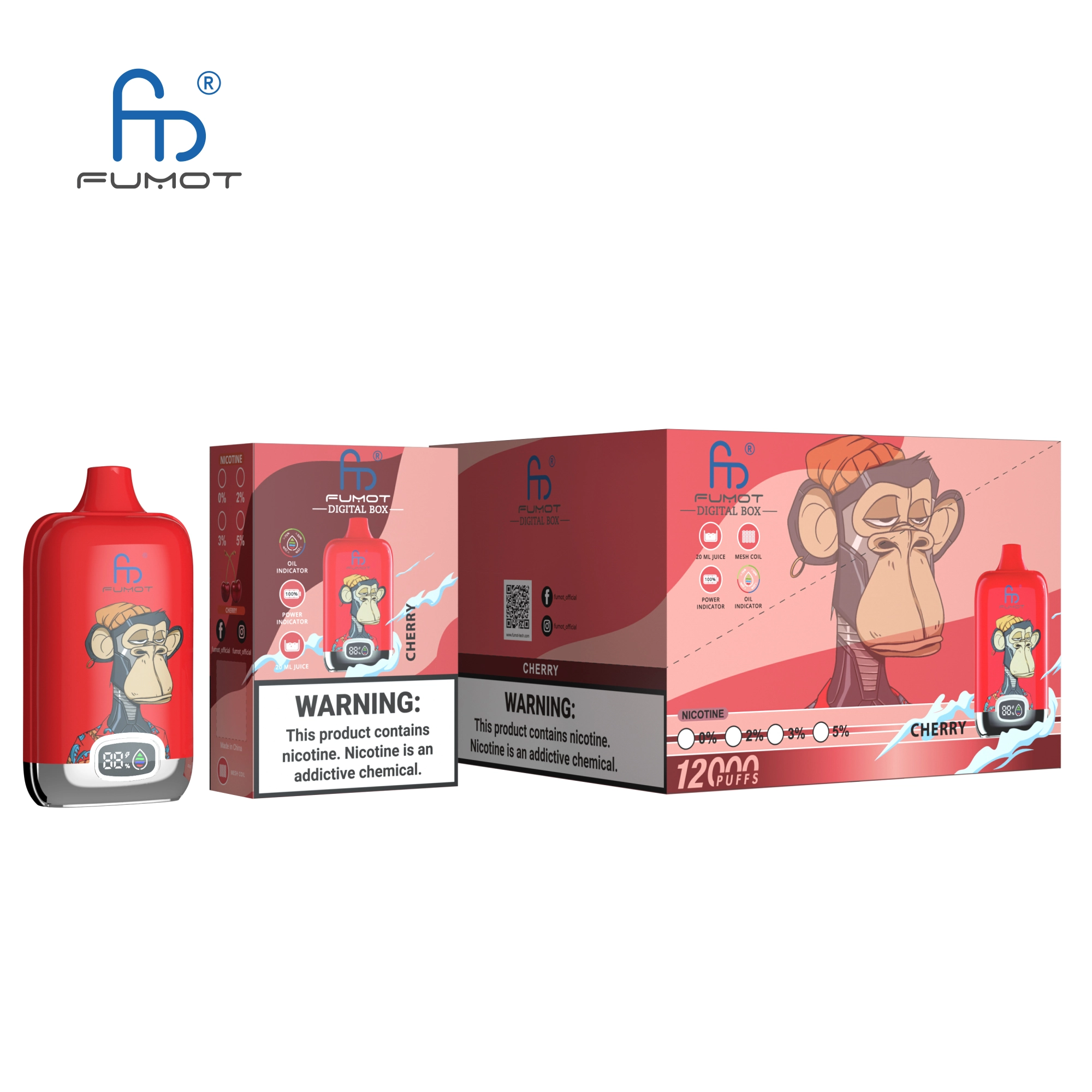 （3 pieces）RandM Digital Box 12000 Puffs Disposable Vape