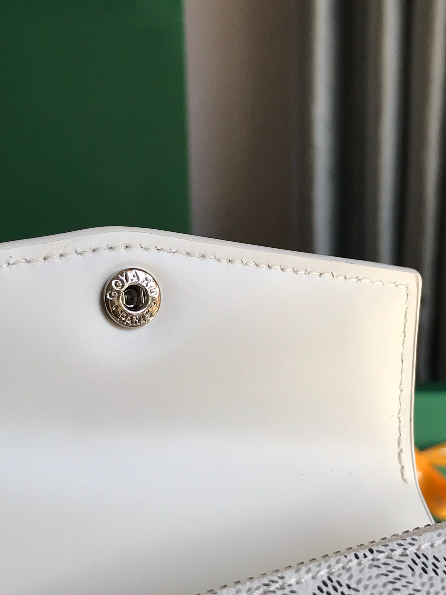 Goyard Saint-Gabriel Wallet 12 Cm White Calfskin And Goyardine Canvas