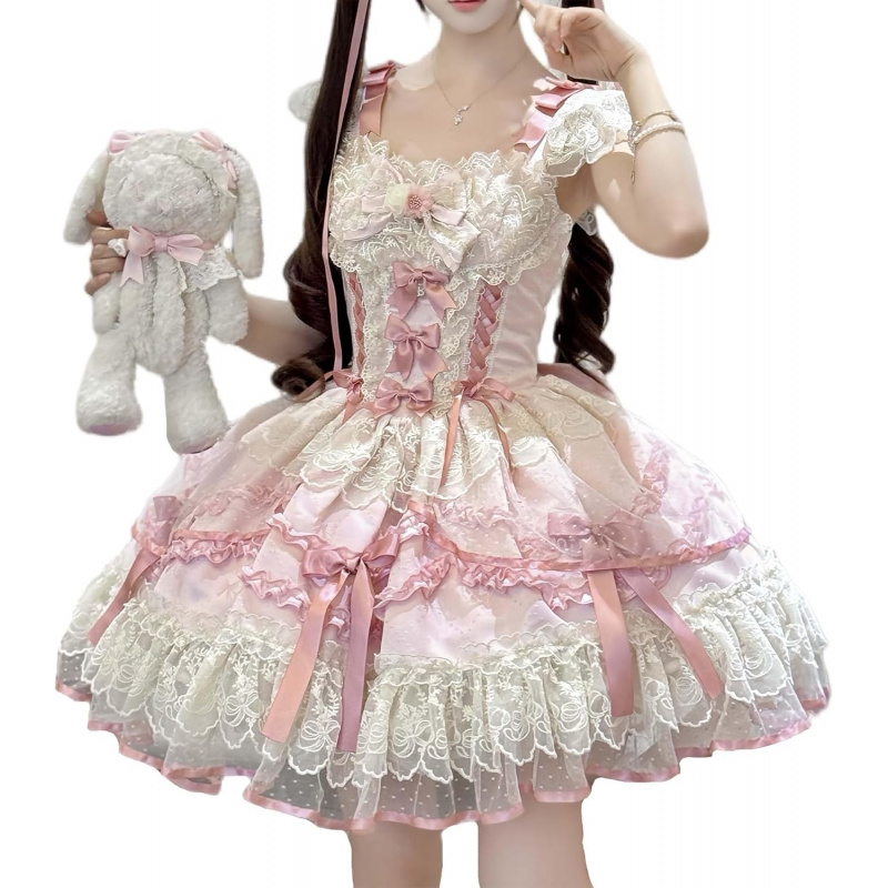 Lolita Dress Teens Pink Cute Summer Sleeveless