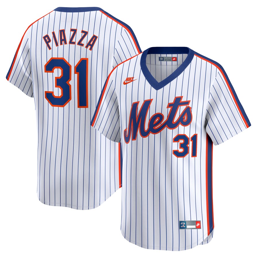 New York Mets Women's Mike Piazza Throwback Cooperstown Limited Jersey White