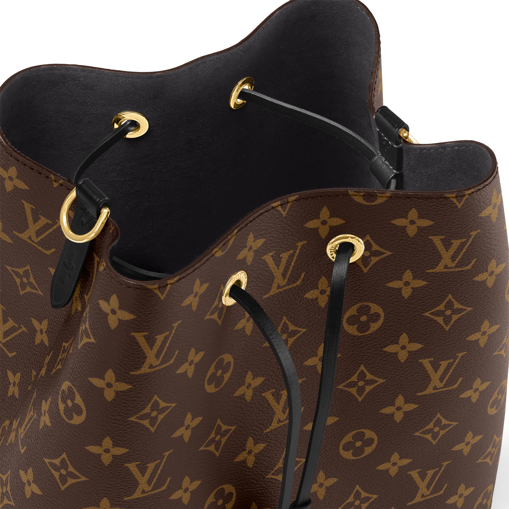 Louis Vuitton Luxury Monogram Canvas And Leather Handbag Neonoe Black M44020