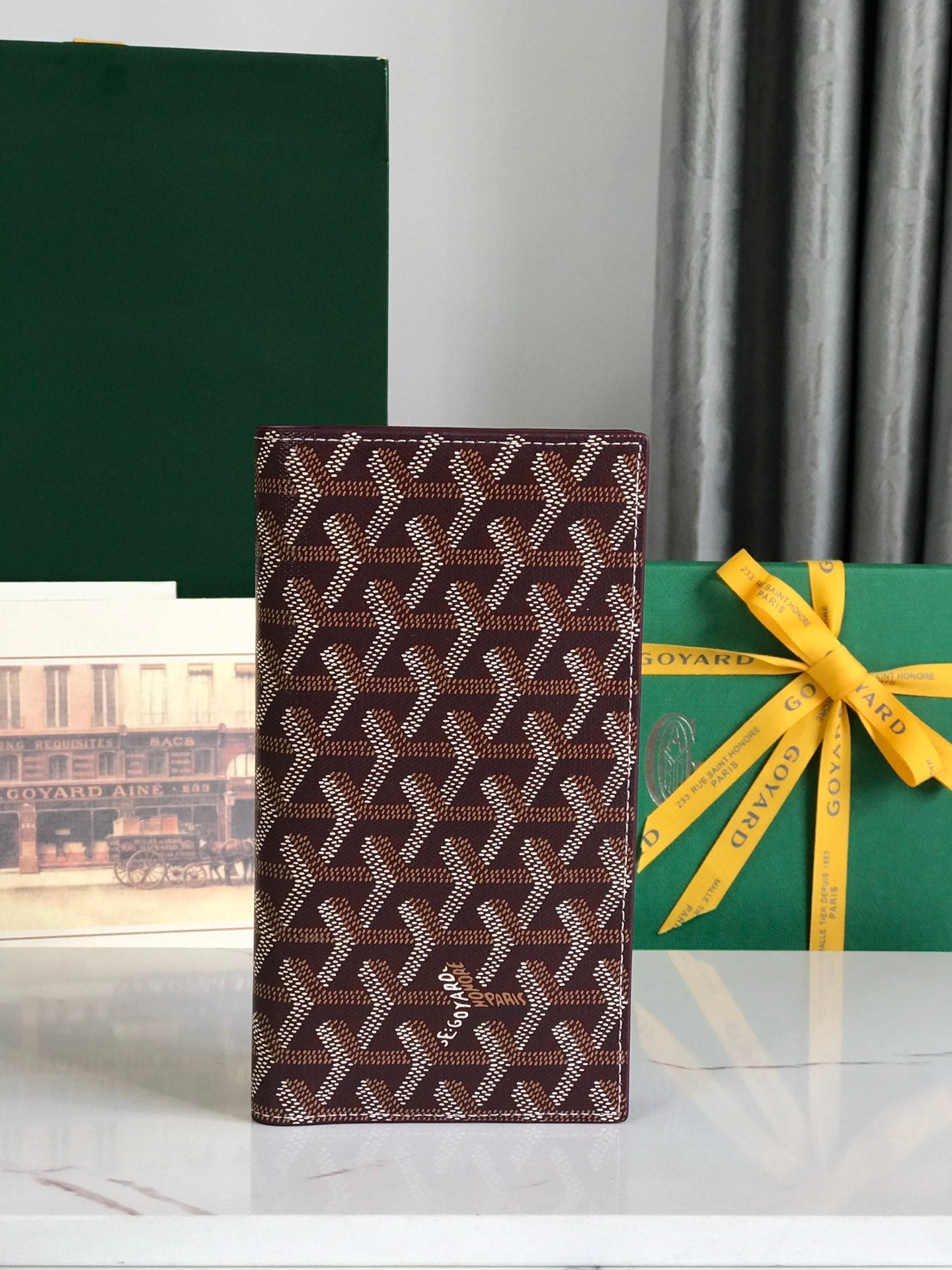 Goyard Richelieu Wallet 19 Cm Wine Red Goyardine Canvas