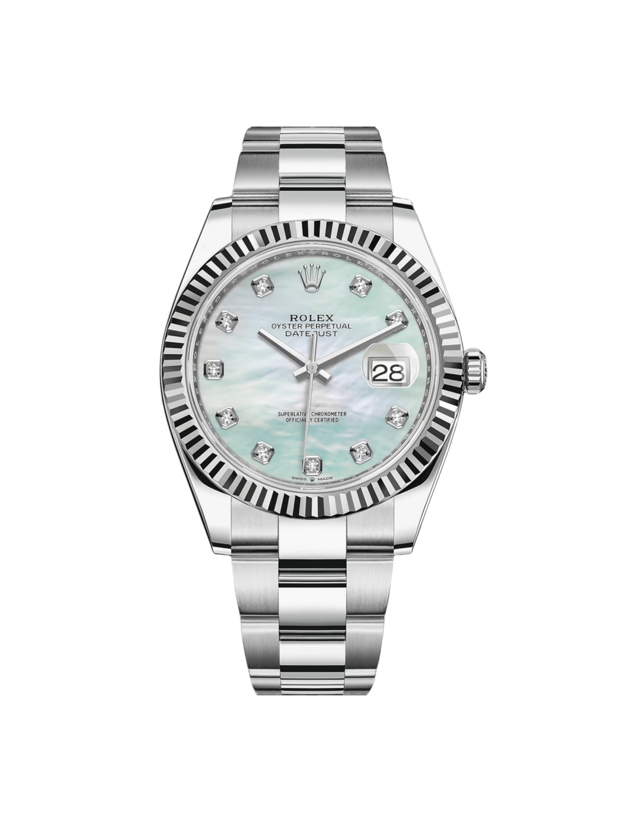 Rolex  Datejust 41 Mother of Pearl Diamond Stainless Steel Fluted Oyster - 126334