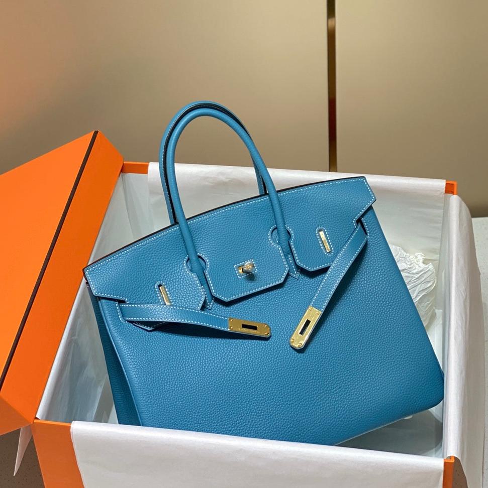Hermes Birkin 35Cm Bag Cerulean Togo Gold Hardware