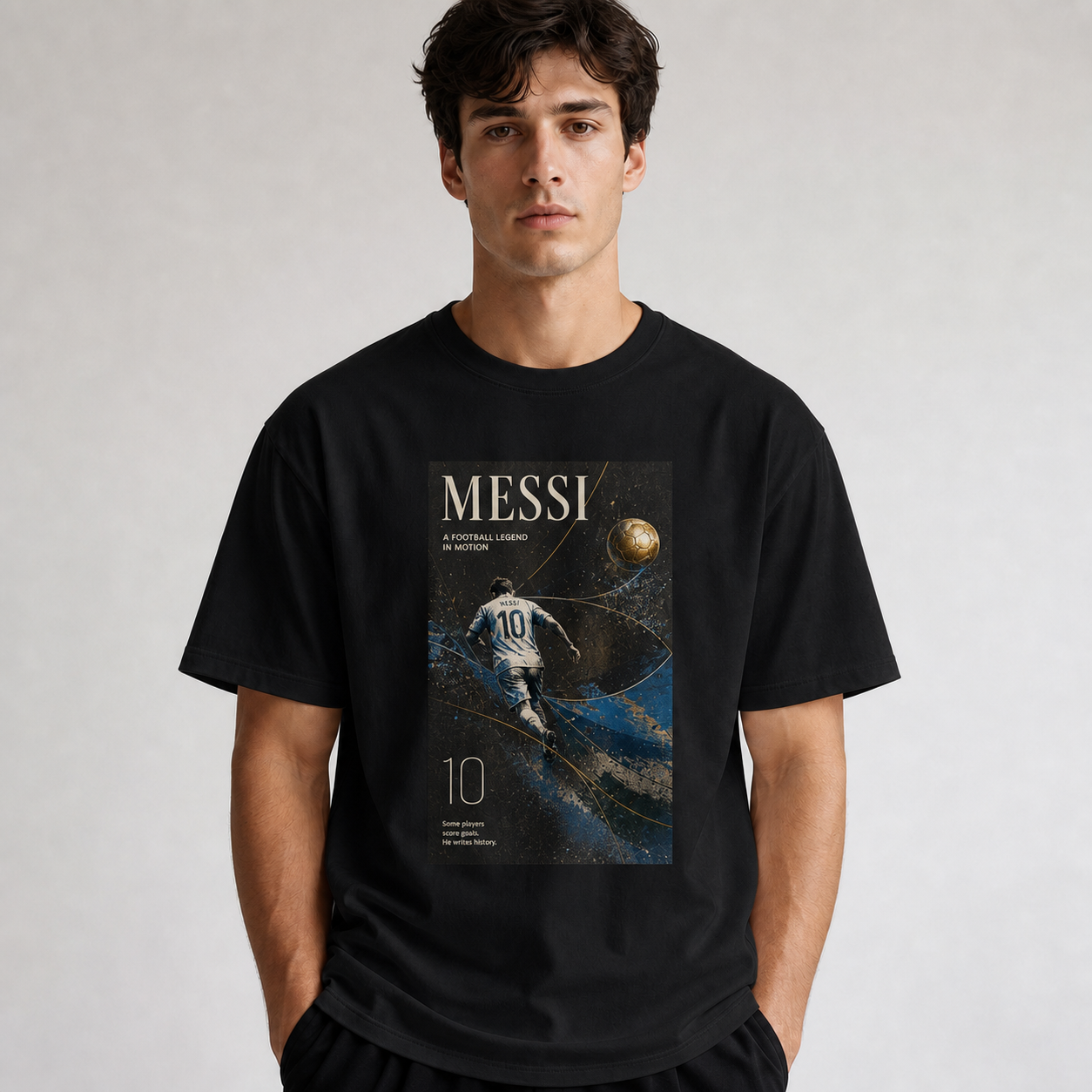 Messi World Cup Printed T-Shirt Unisex Loose Fit T-Shirt 100% Cotton Soft Comfortable Summer Casual Printed Top