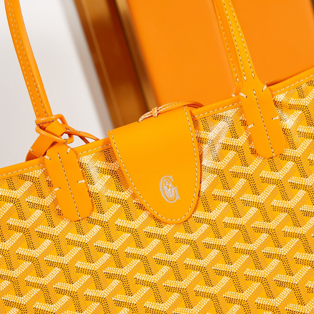 Goyard Saint Louis Pm 34Cm Yellow Canvas Chevroches Calfskin