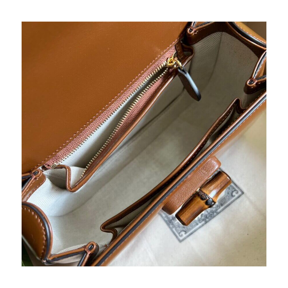 Gucci Small Top Handle Bag with Bamboo Cuir