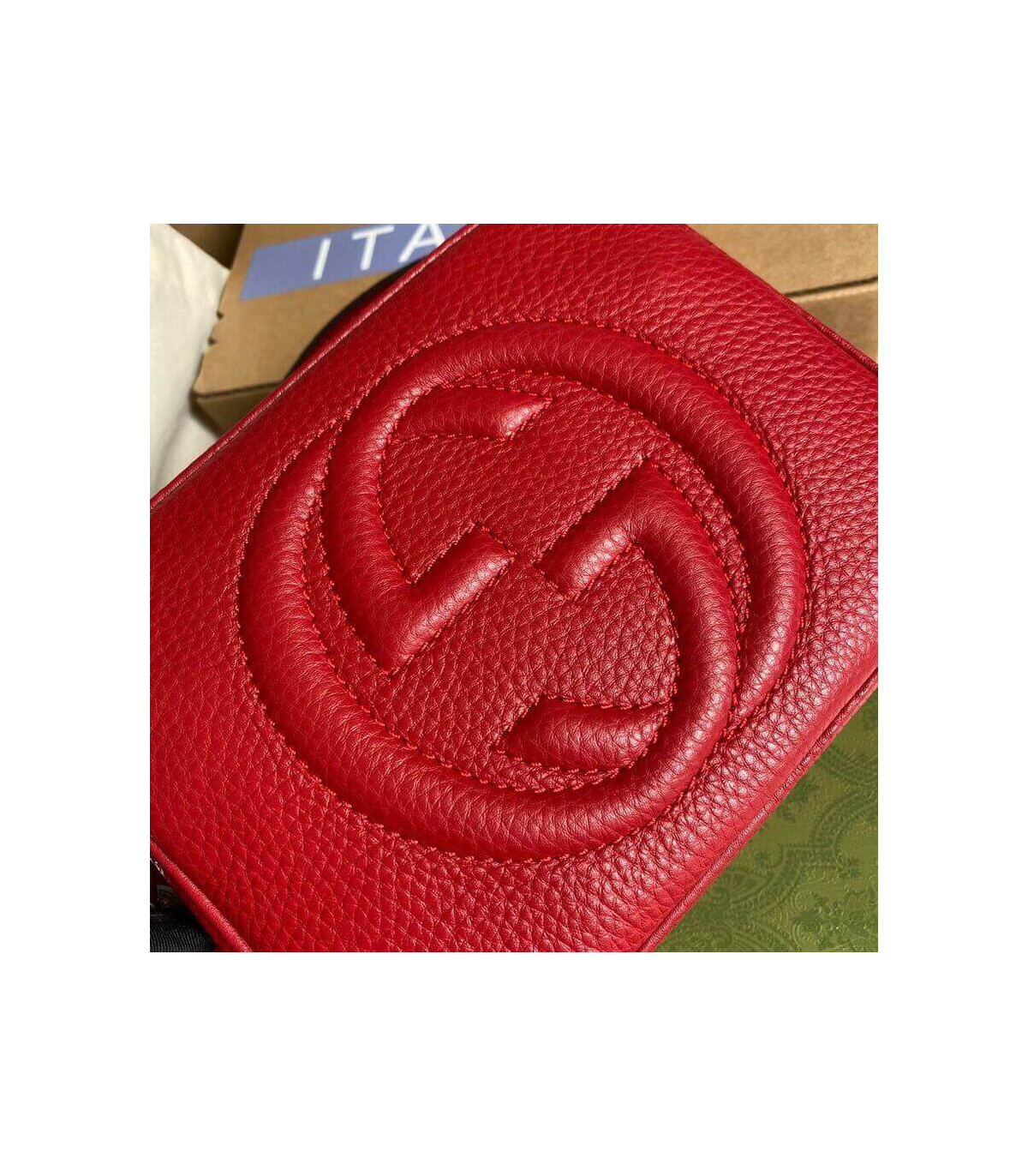 Gucci Soho Small Leather Disco Bag Red