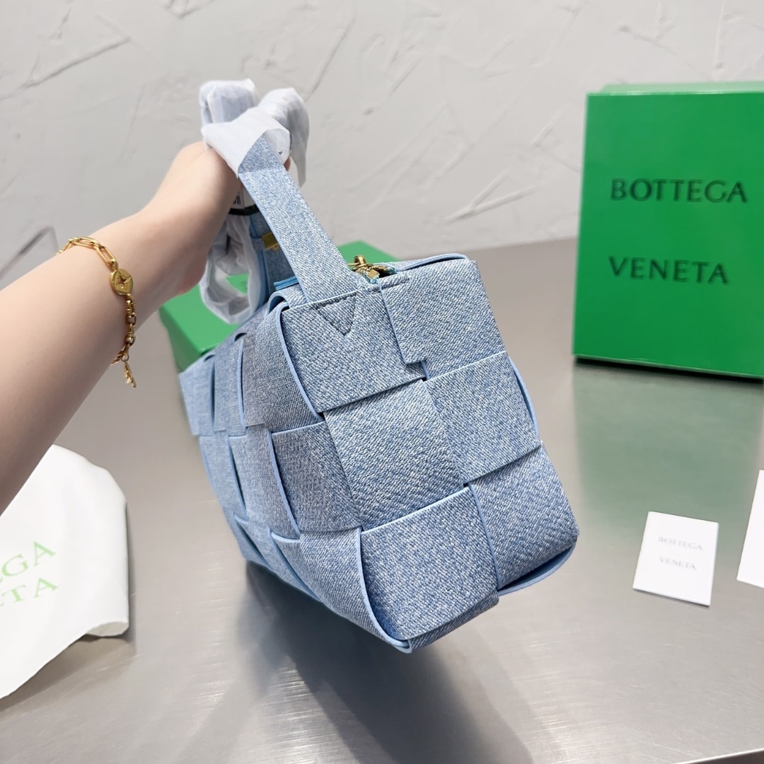 Bottega Veneta Brick Bag Denim Blue 28Cm