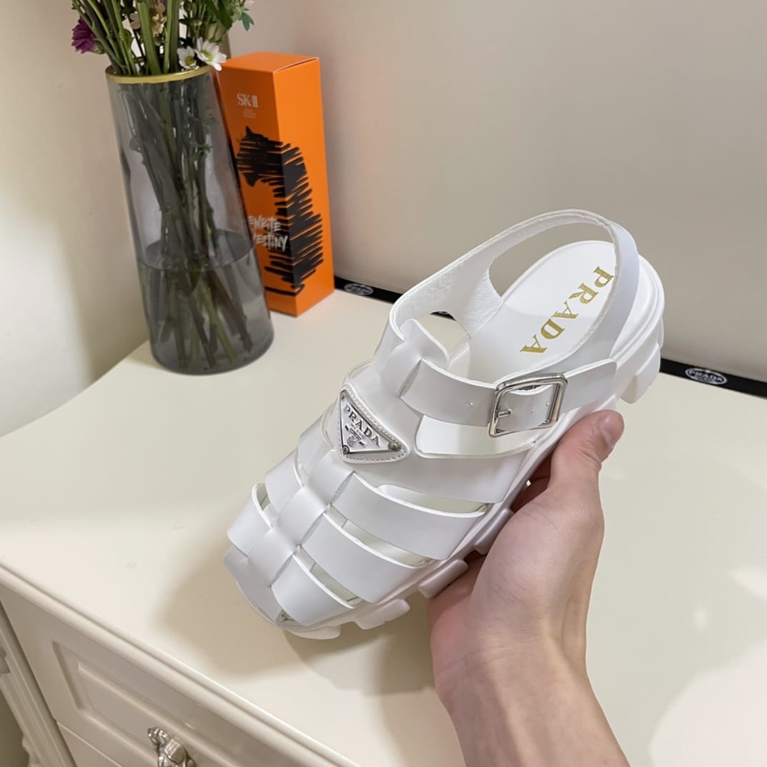 Prada Foam Rubber Sandals White 1X853M3Lkkf0009F055