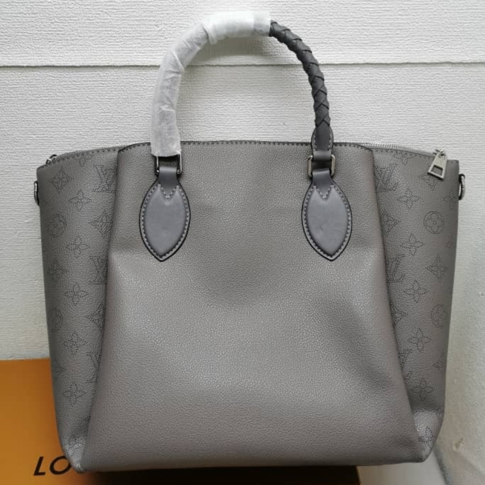 Louis Vuitton Haumea Mahina Leather Bag Dark Grey 30Cm