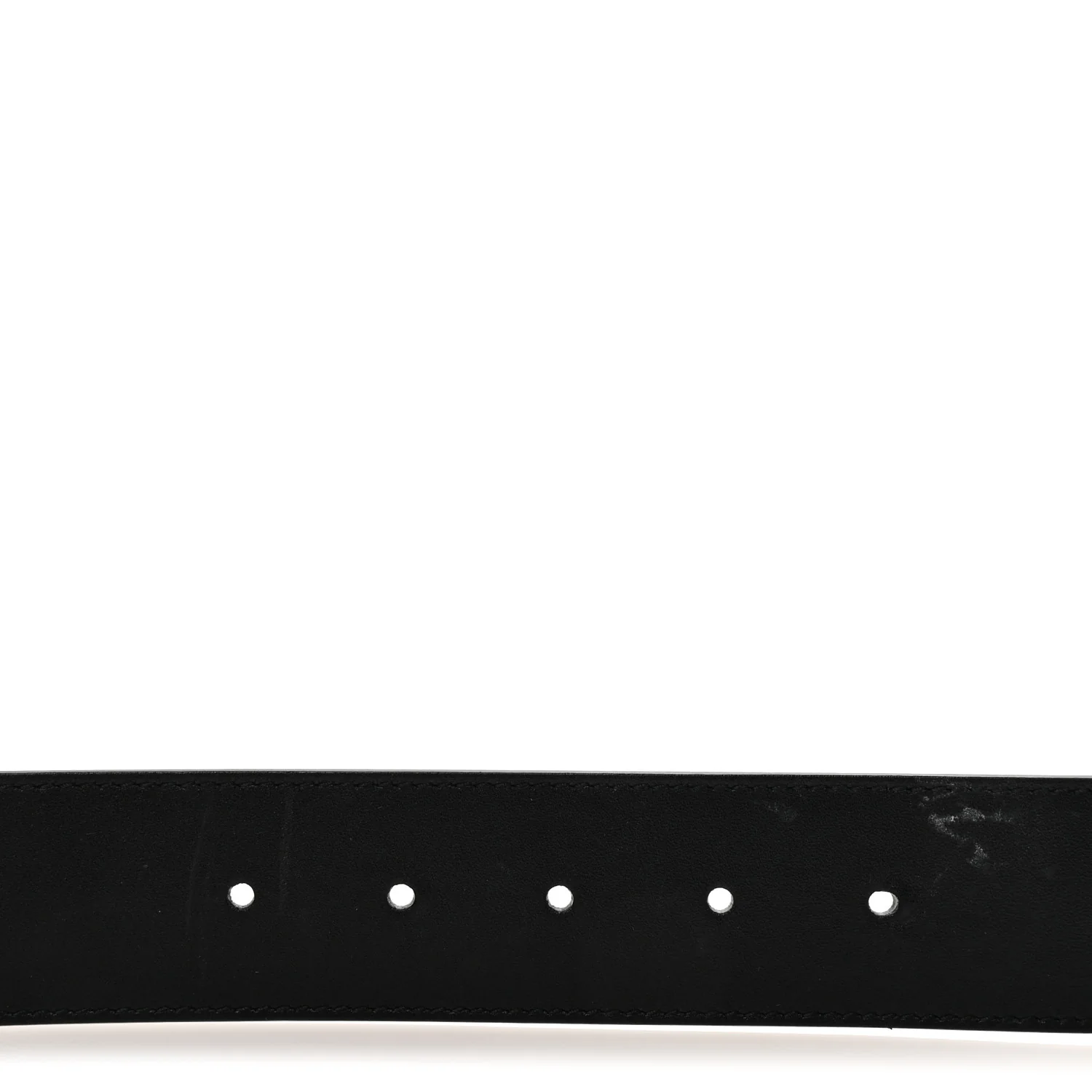 Moon Calfskin Pearl Double G Belt 70 28 Black Cream