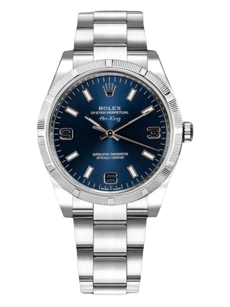 【Super Clone】Rolex Oyster Perpetual Air King 114210 Blue Dial 34mm Unisex replica watch
