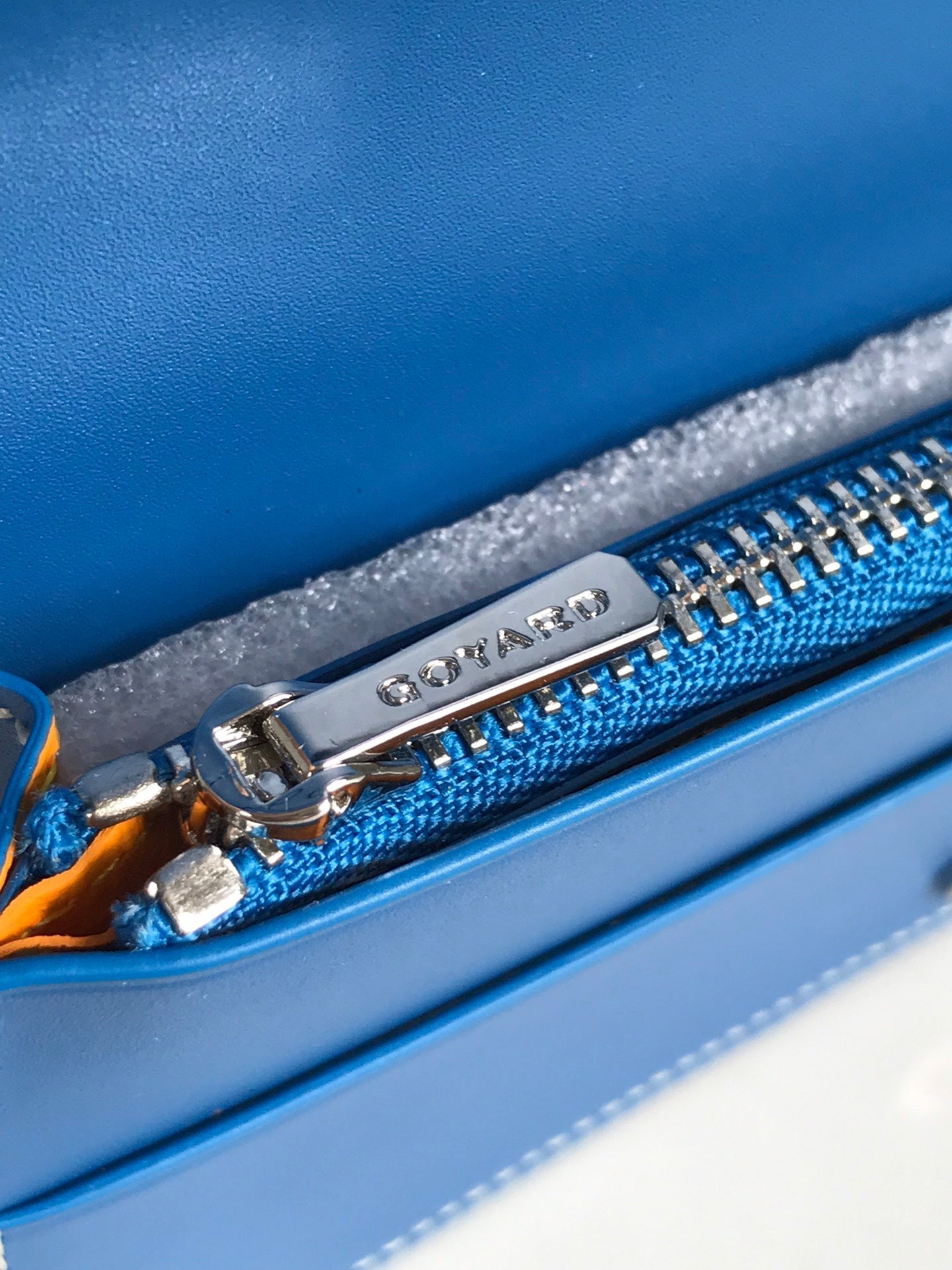 Goyard Richelieu Wallet 19 Cm Sapphire Blue Goyardine Canvas