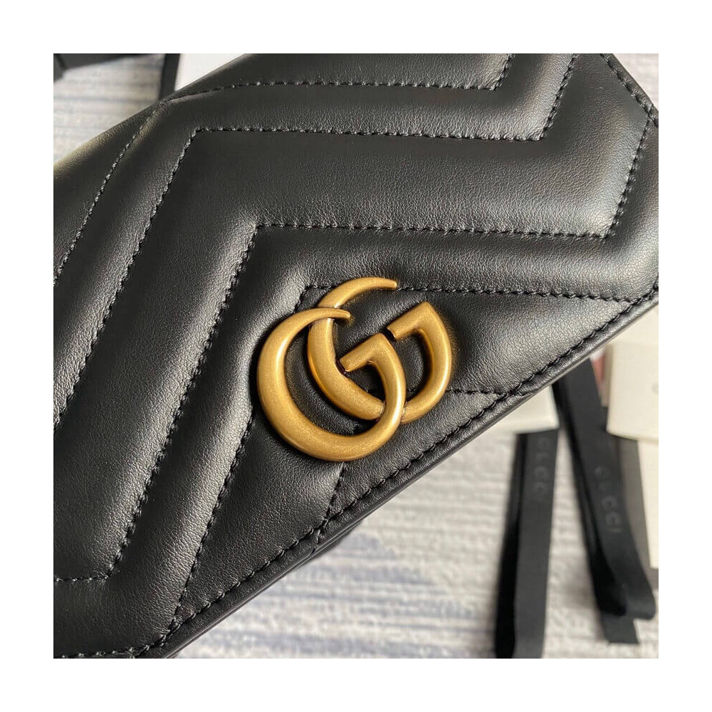 Gucci GG Marmont Mini Bag In Black Leather