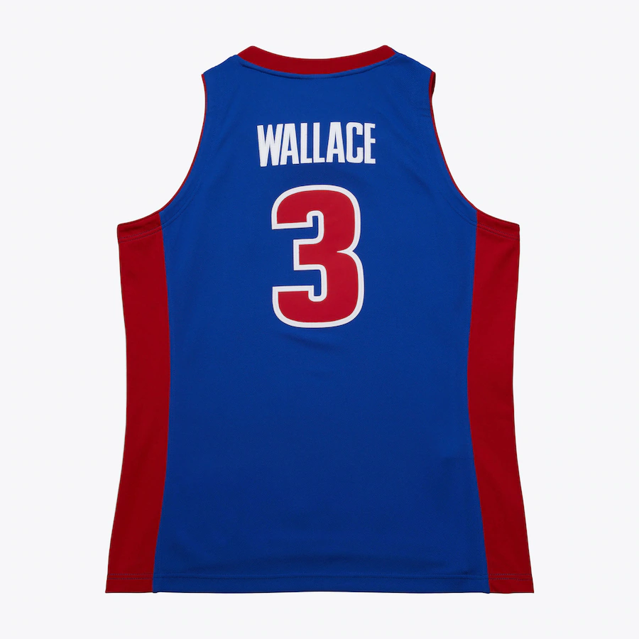 Men's Ben Wallace Blue Detroit Pistons 2003/04 NBA Finals Authentic Jersey