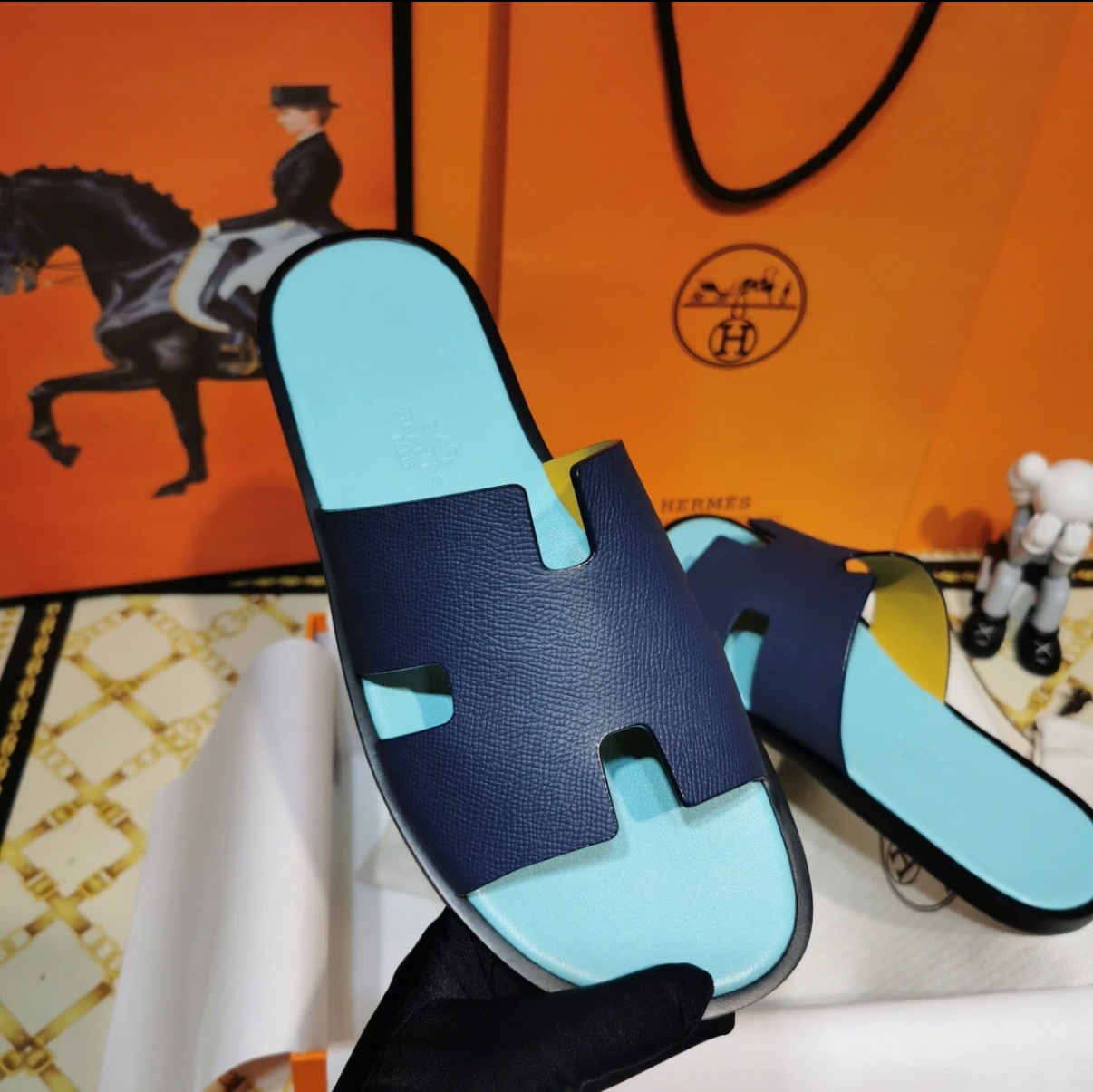 Men's blue slippers