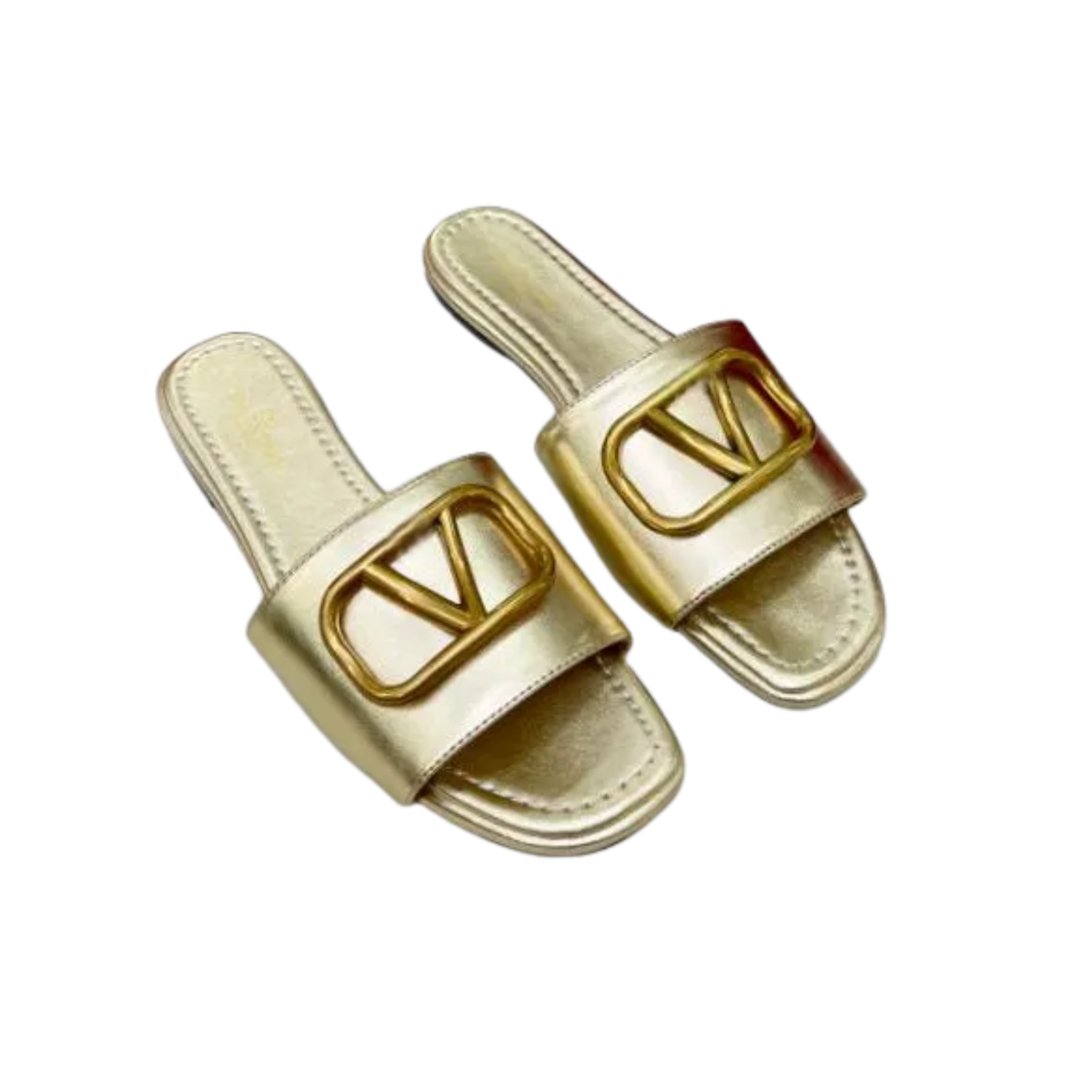 Valentino Garavani VLogo Signature Slide Sandal Gold