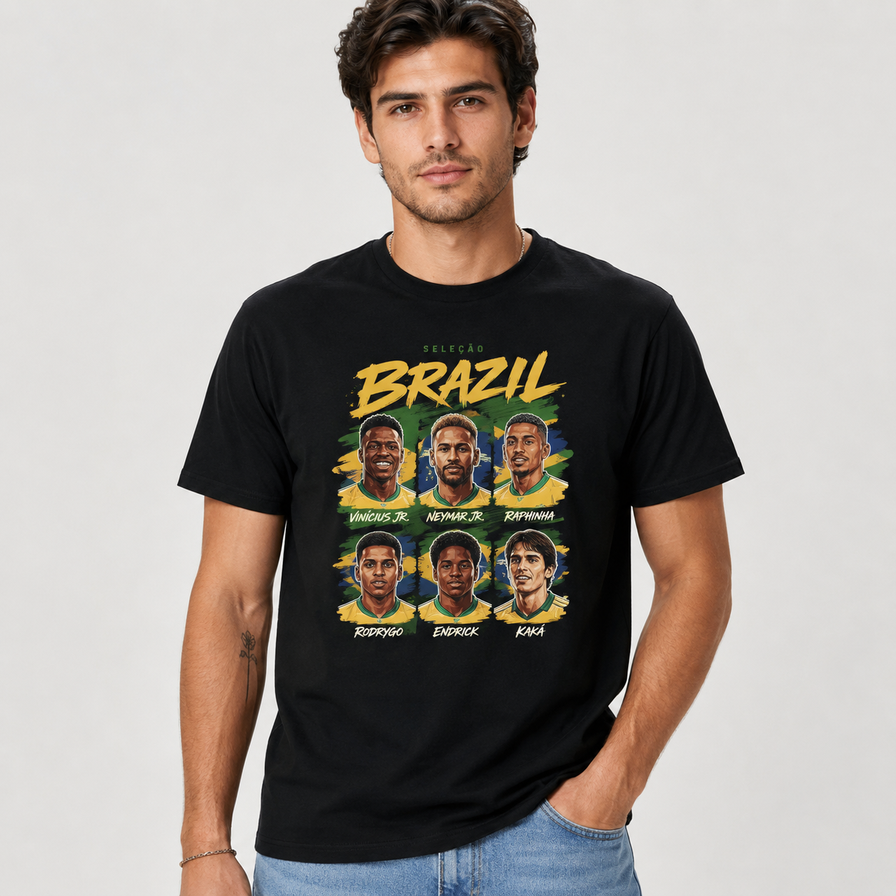 Brazilian Player Pure Cotton T-Shirt – Limited-Time Offer