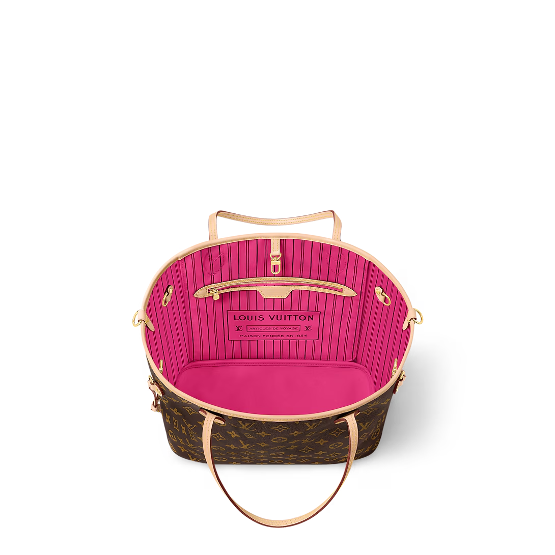 Louis Vuitton LV Neverfull Bandoulière Inside Out Mm Rose 31Cm M12257