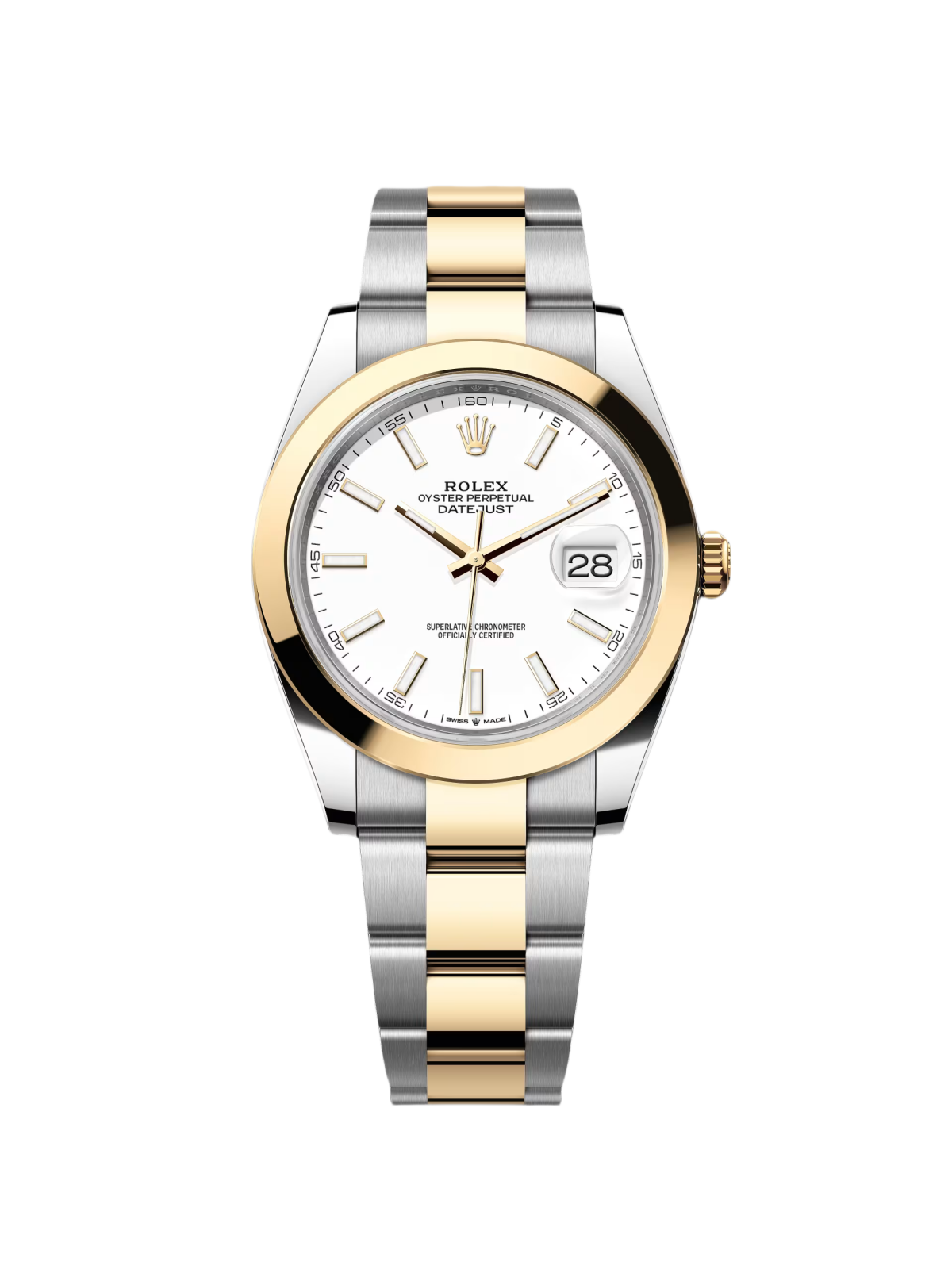 Rolex Datejust 41mm 126303 White Index Oyster Steel and Yellow Gold Mens Watch