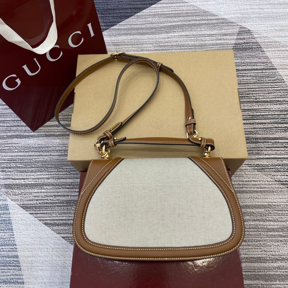 Gucci Blondie Small Top Handle Bag cotton linen canvas
