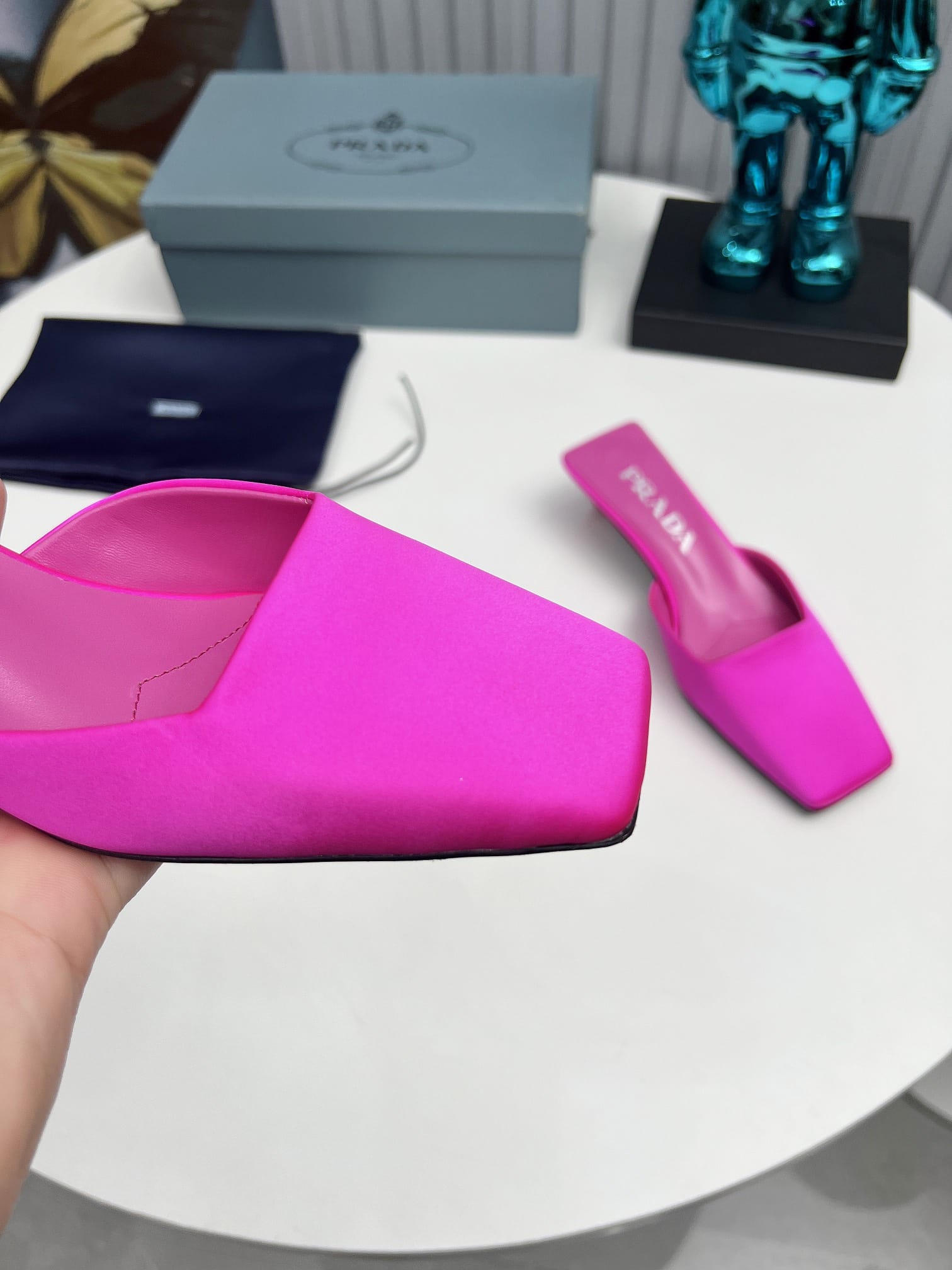 Prada Leather Mules Pink