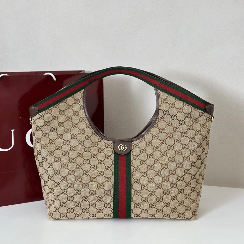 Gucci Giglio Large Tote Bag 54cm/21.3in Beige And Brown 853971