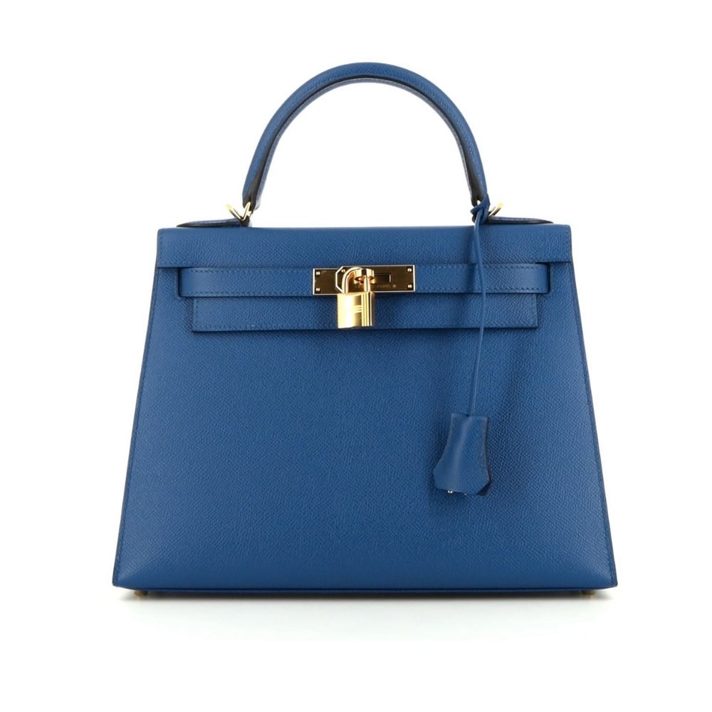Hermès Kelly Sellier 25 Epsom Gold Hardware Dark Blue 25Cm