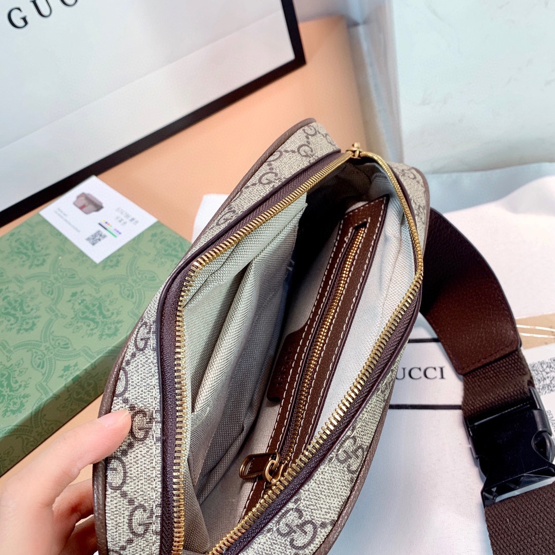 Gucci Ophidia GG Supreme Belt Bag Brown 24cm 574796 97SIT 8747