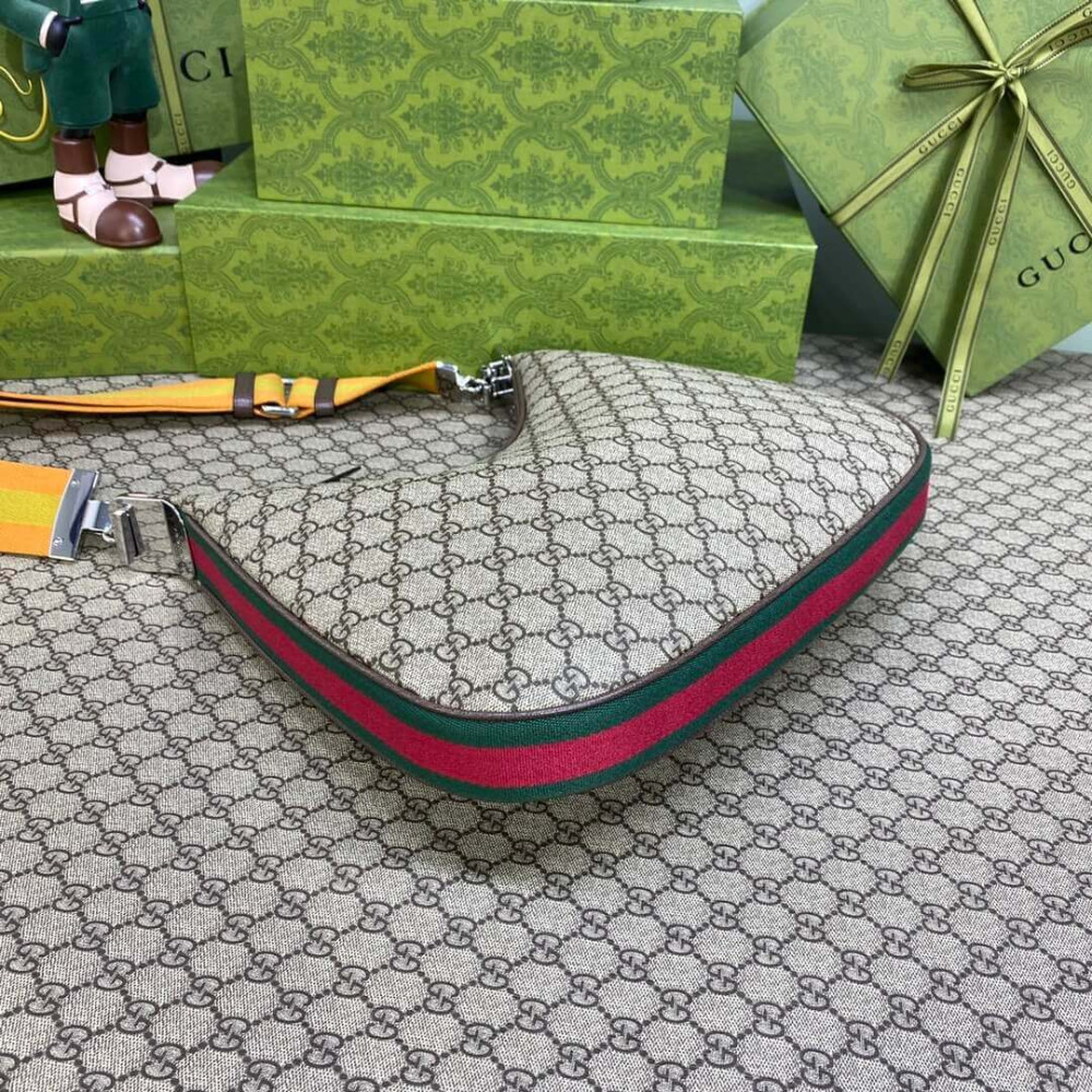 Gucci GG Supreme Attache Medium Shoulder Bag Coffee