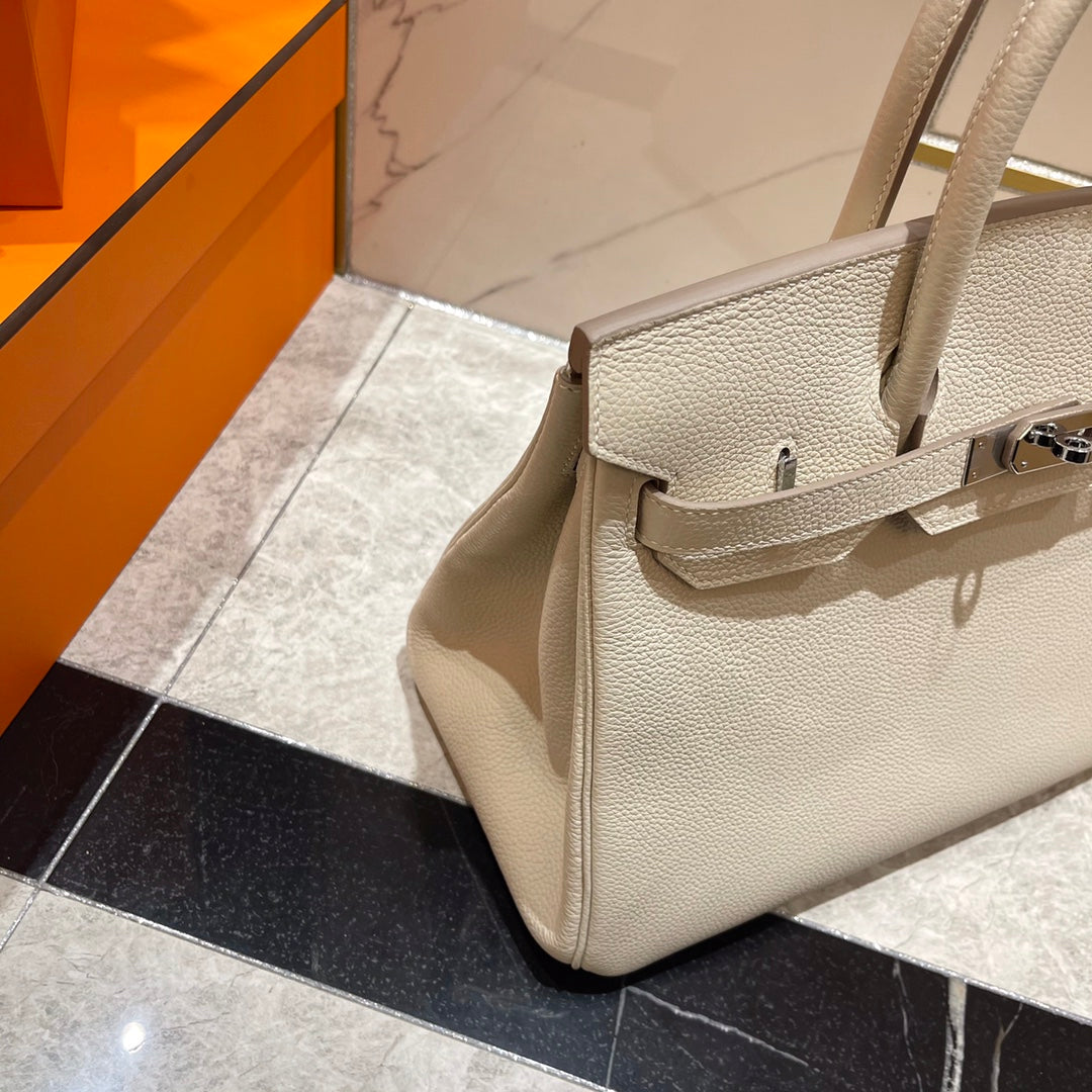 Hermes Birkin 30Cm White Togo Leather Silver Hardware