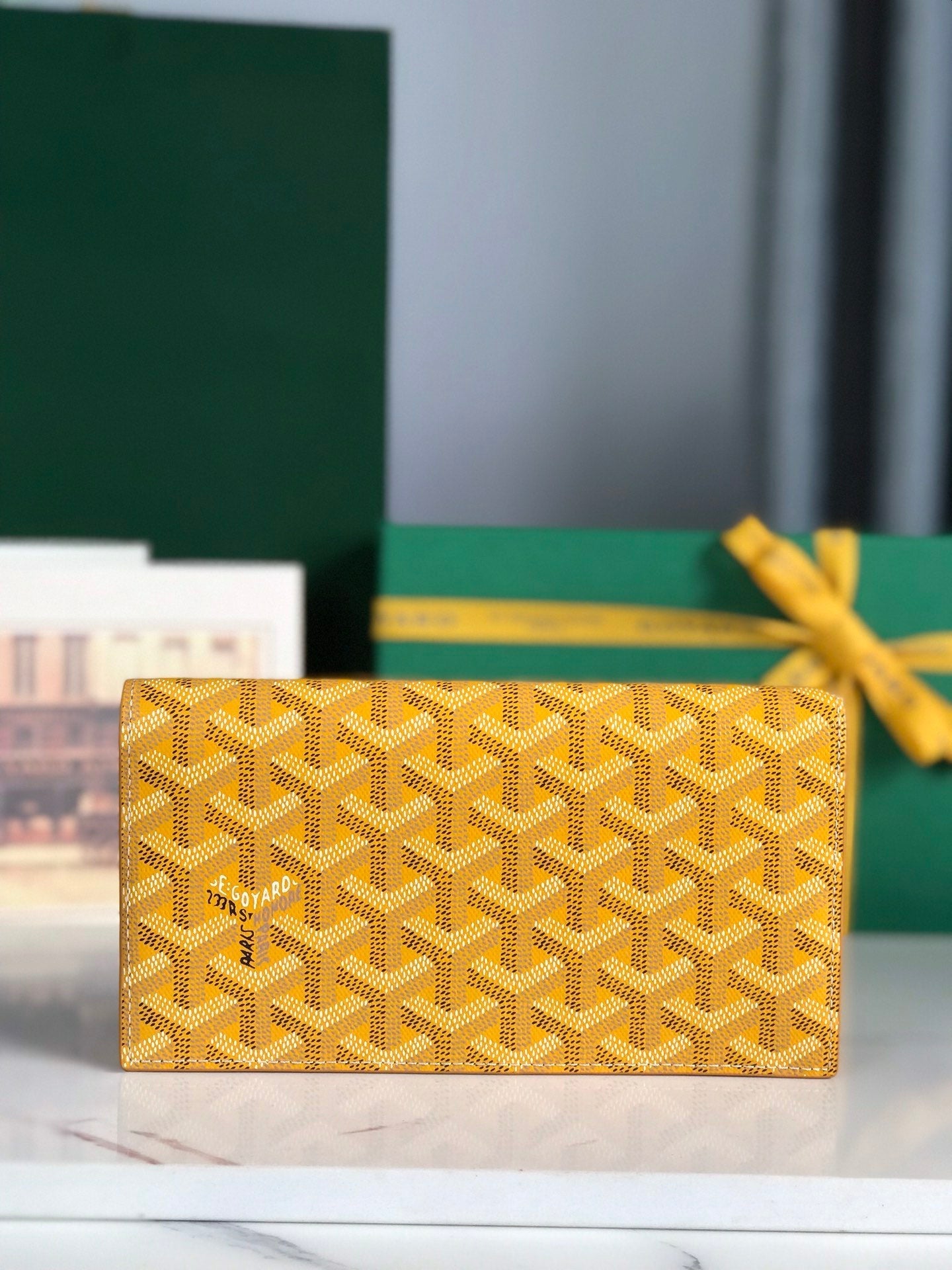 Goyard Richelieu Wallet 19 Cm Yellow Goyardine Canvas