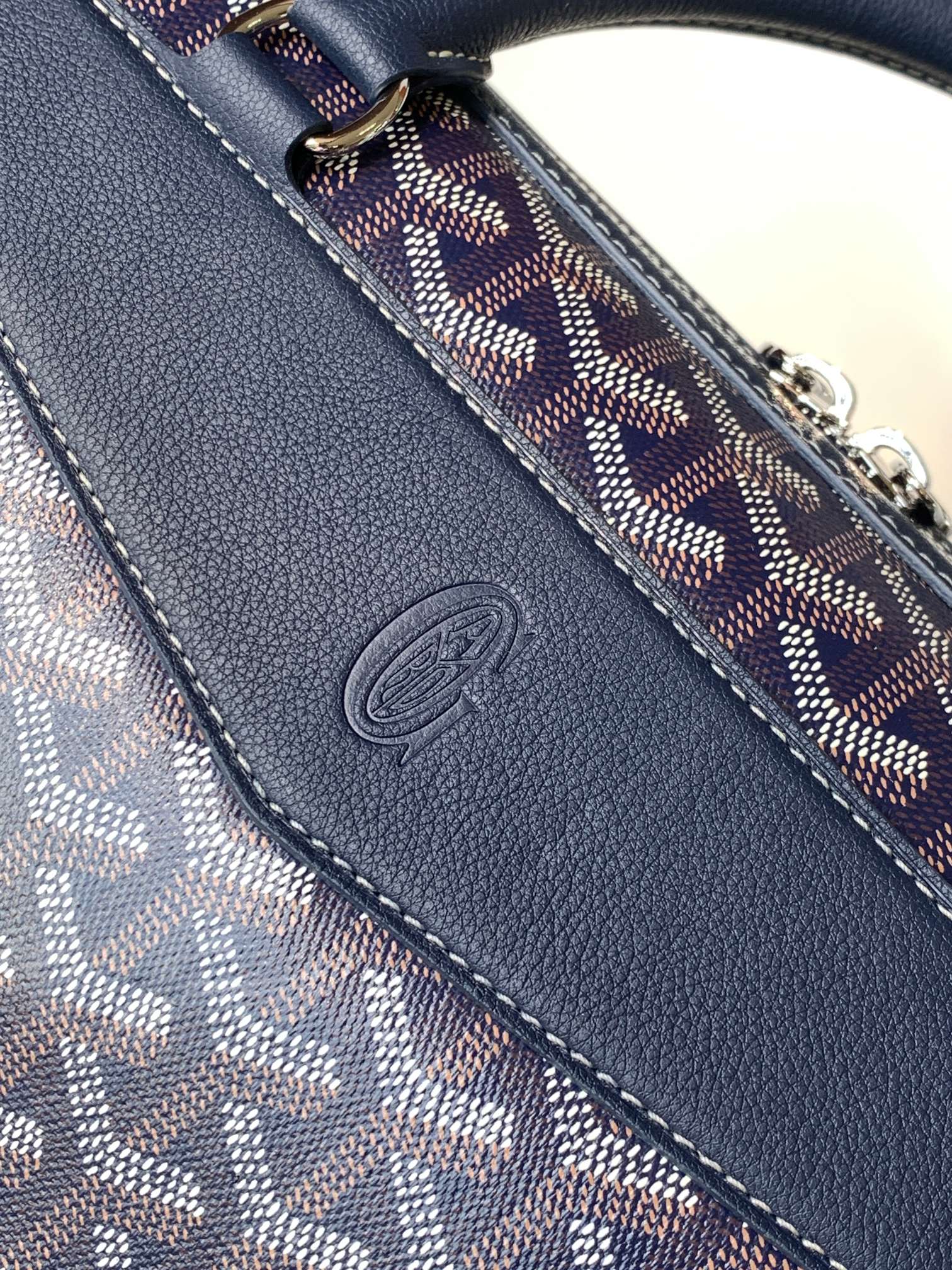 Goyard Cisalpin Document Case 39 Cm Navy Blue Goyardine Canvas And Calfskin