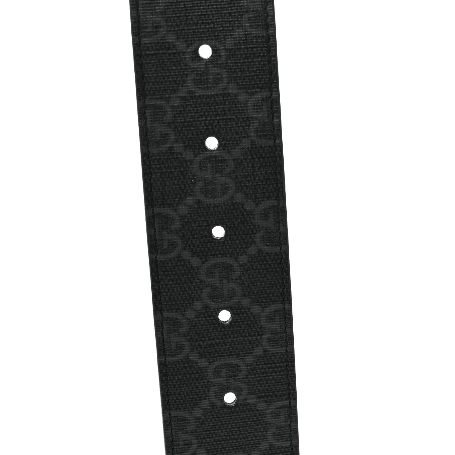 GG Supreme Monogram Selleria Calfskin Interlocking G 40mm Belt 80 32 Black Grey